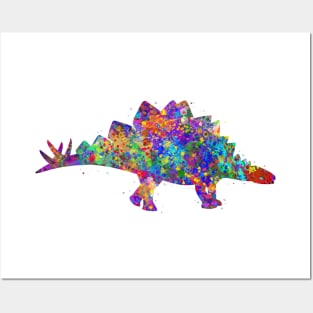 Stegosaurus dinosaur watercolor Posters and Art